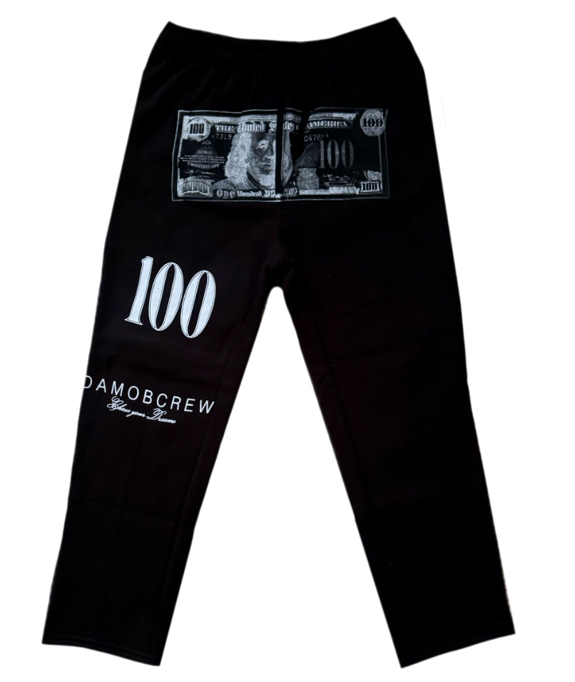 BLK- 100 MOB BILL SWEATPANTS