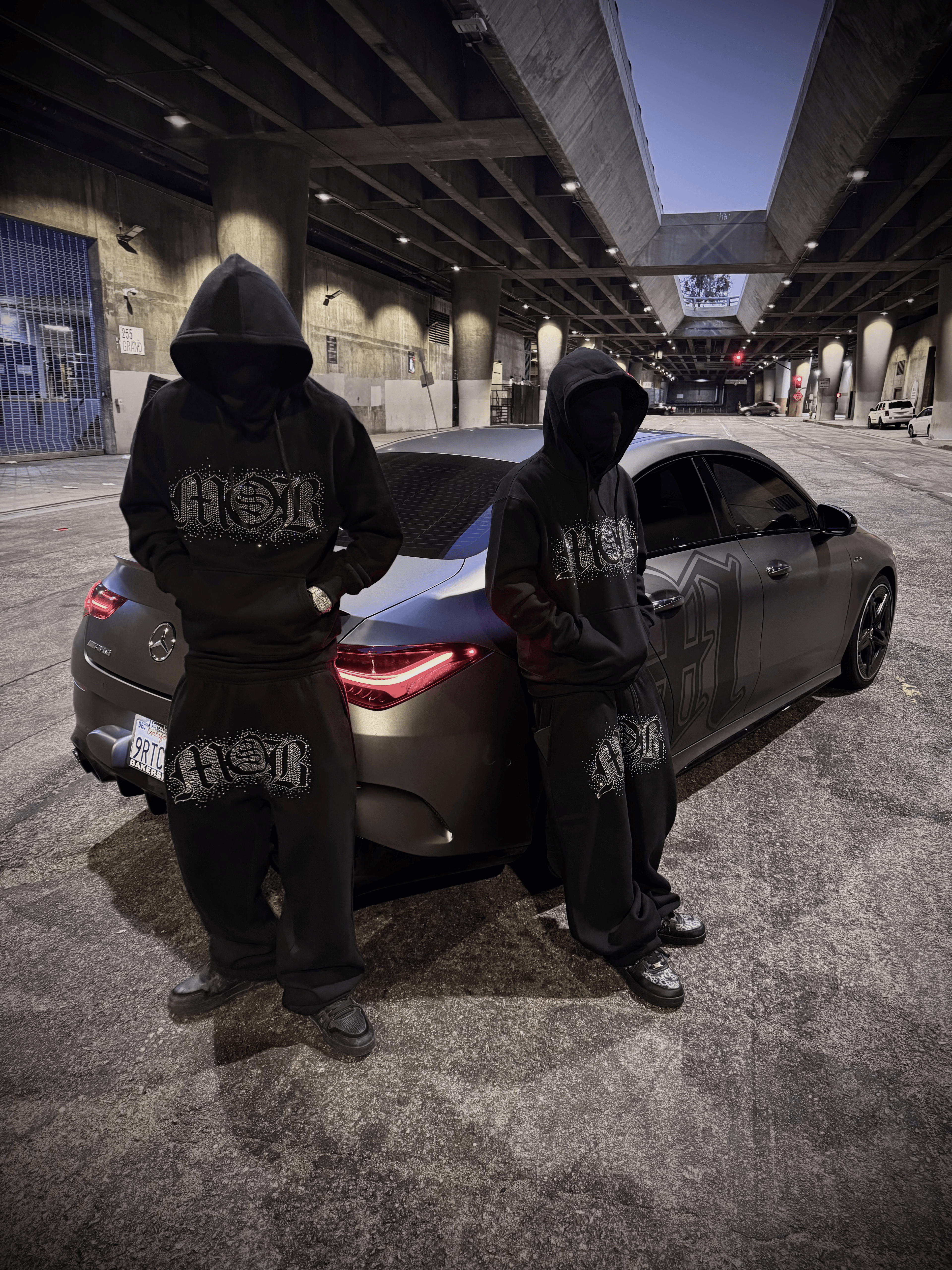 BLK- MOB RHINESTONE HOODIE