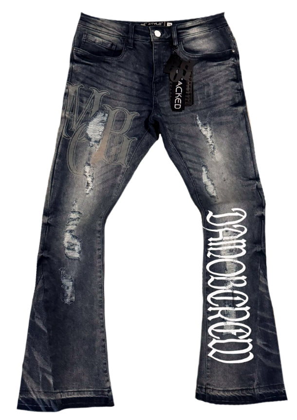 DARK WASHED- MOB FLARE JEANS