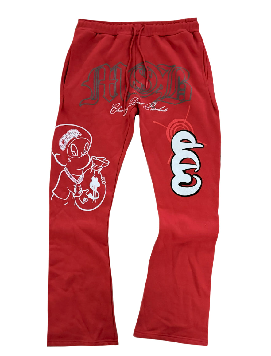 RED- MOBXCDP COLLAB SWEATPANTS
