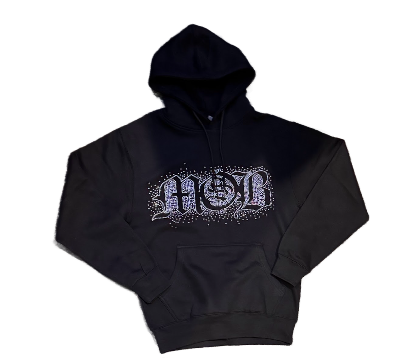 BLK- MOB RHINESTONE HOODIE